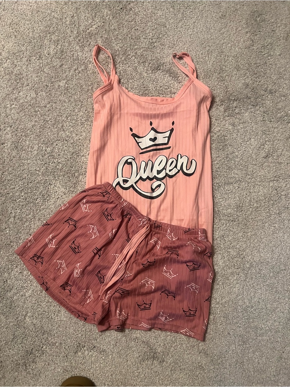 Queen Pink Two-Piece Sleep Set - Tank & Shorts NWT